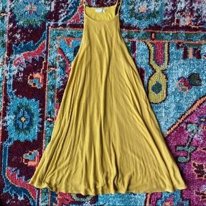 Urban Outfitters Mustard Ribbed Mini Dress
